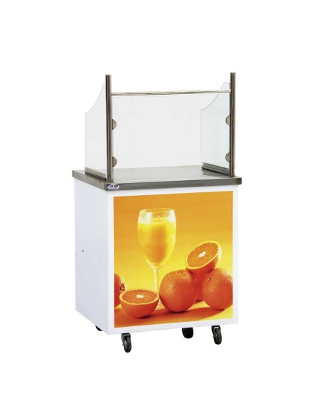 Meuble Orange Économique - Chariot à Jus & Smoothies Inox | Sidef
