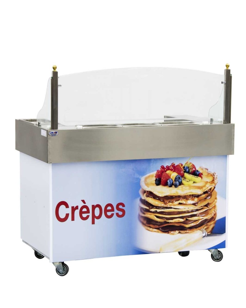 Meuble Crêpe Économique Mobile - 3 Bacs GN 1/4 | Sidef Tunisie