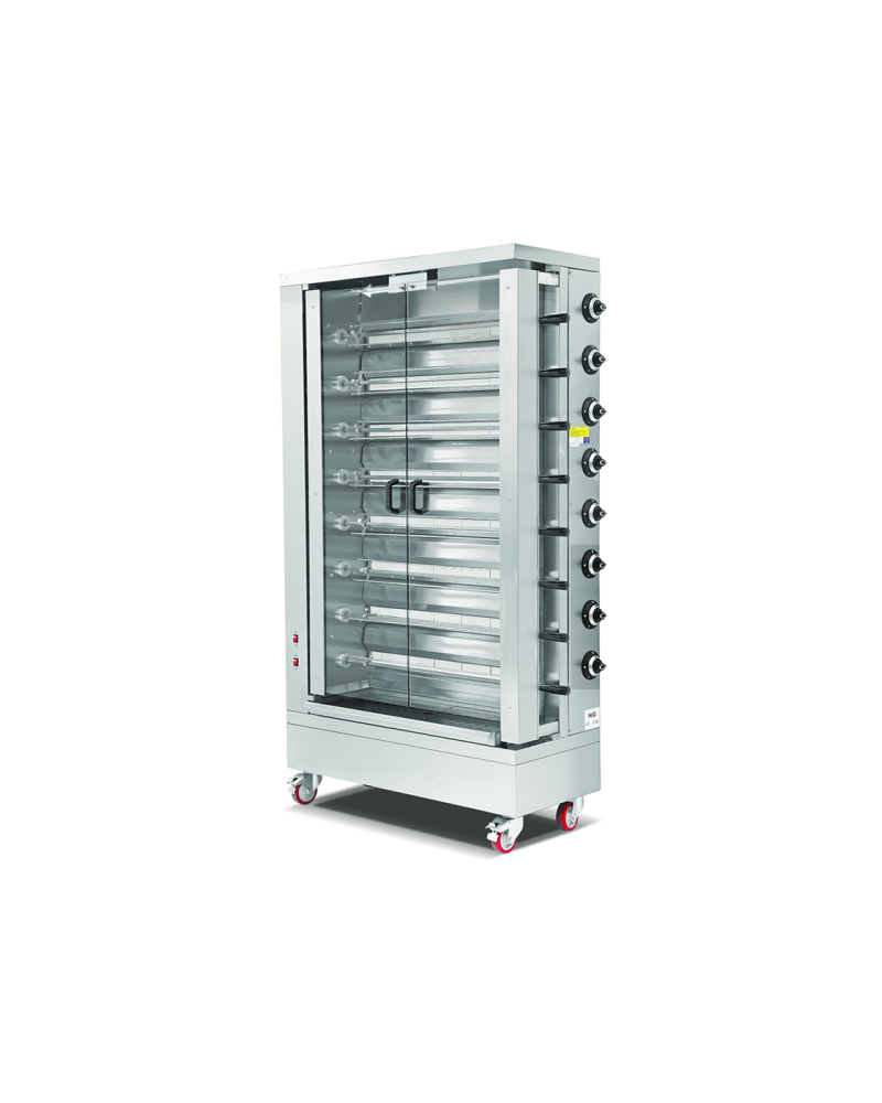 Rôtissoire à Gaz EMPERO EMP.8EG - 8 Broches - 48 Poulets | Sidef