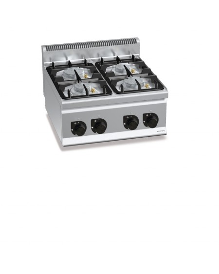 Fourneau à Gaz 4 Feux TURHAN TC.60CG600 - 22 kW - Inox | Sidef