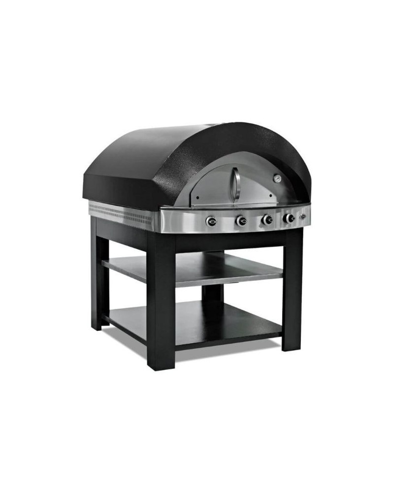 FOUR A PIZZA GAZ A 1 CHAMBRE EN INOX - 9 PIZZAS