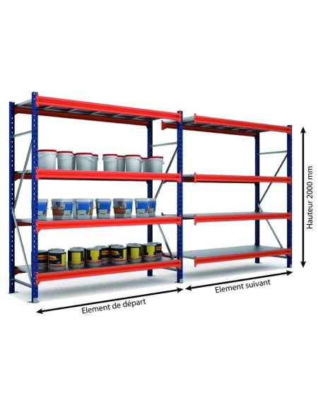 Lisse Rayonnage Mi-Lourd 2m | Section 80x40 mm | Sidef