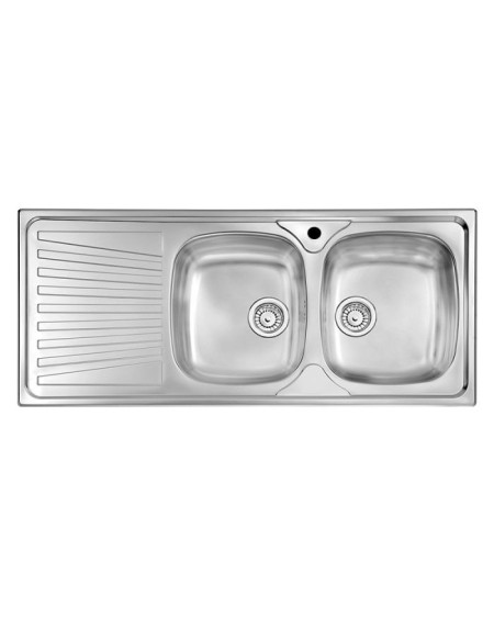 Évier Inox 2 Bacs à Gauche 1500x700 AISI-304 | Sidef
