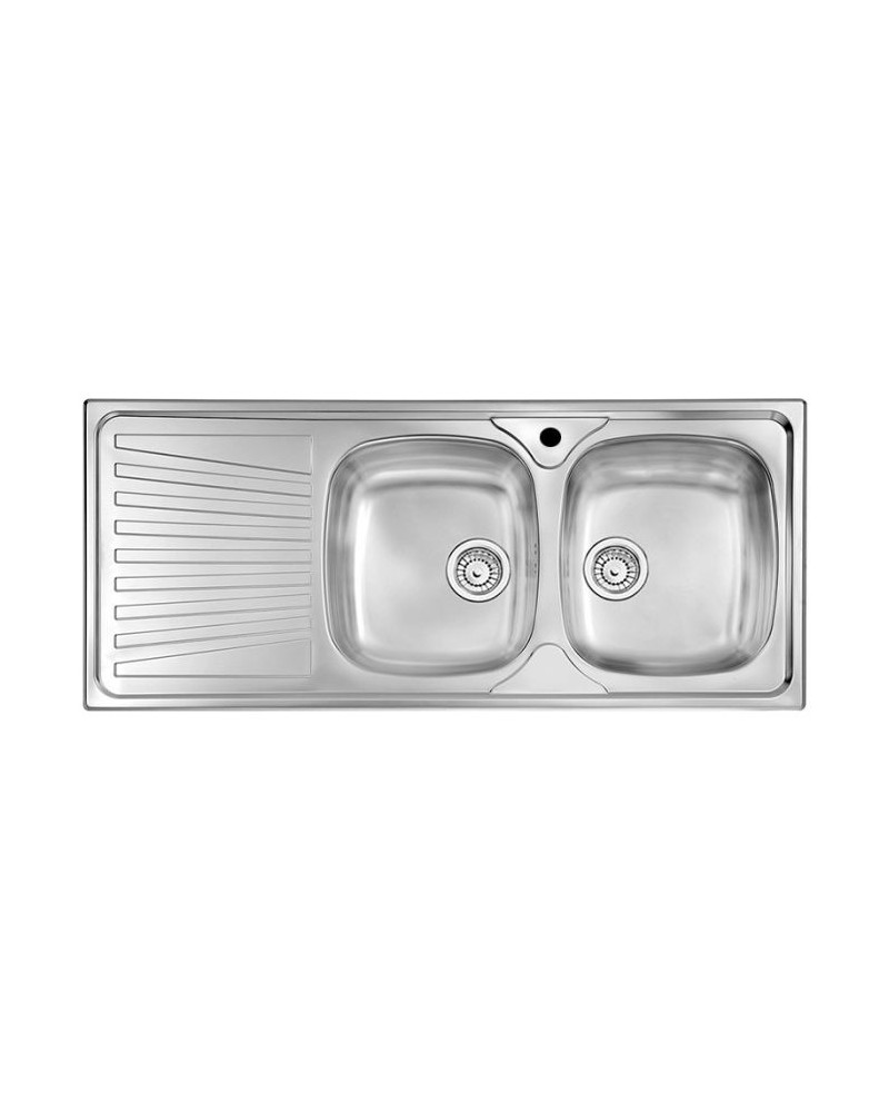 Évier Inox 2 Bacs à Gauche 1500x700 AISI-304 | Sidef