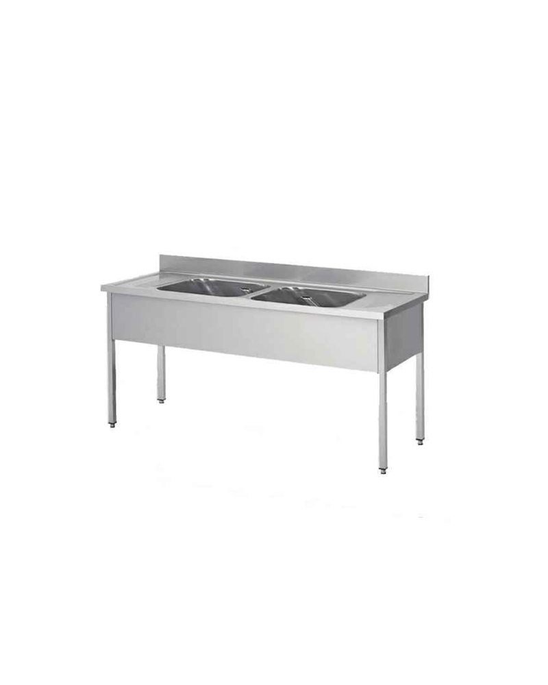 PLONGE DEUX BACS 500*500*300 MM EN INOX