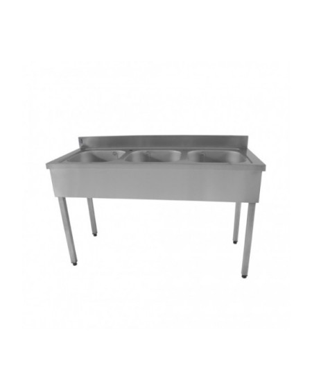 Plonge Inox 3 Bacs XL 500x500x300 AISI-304 | Sidef
