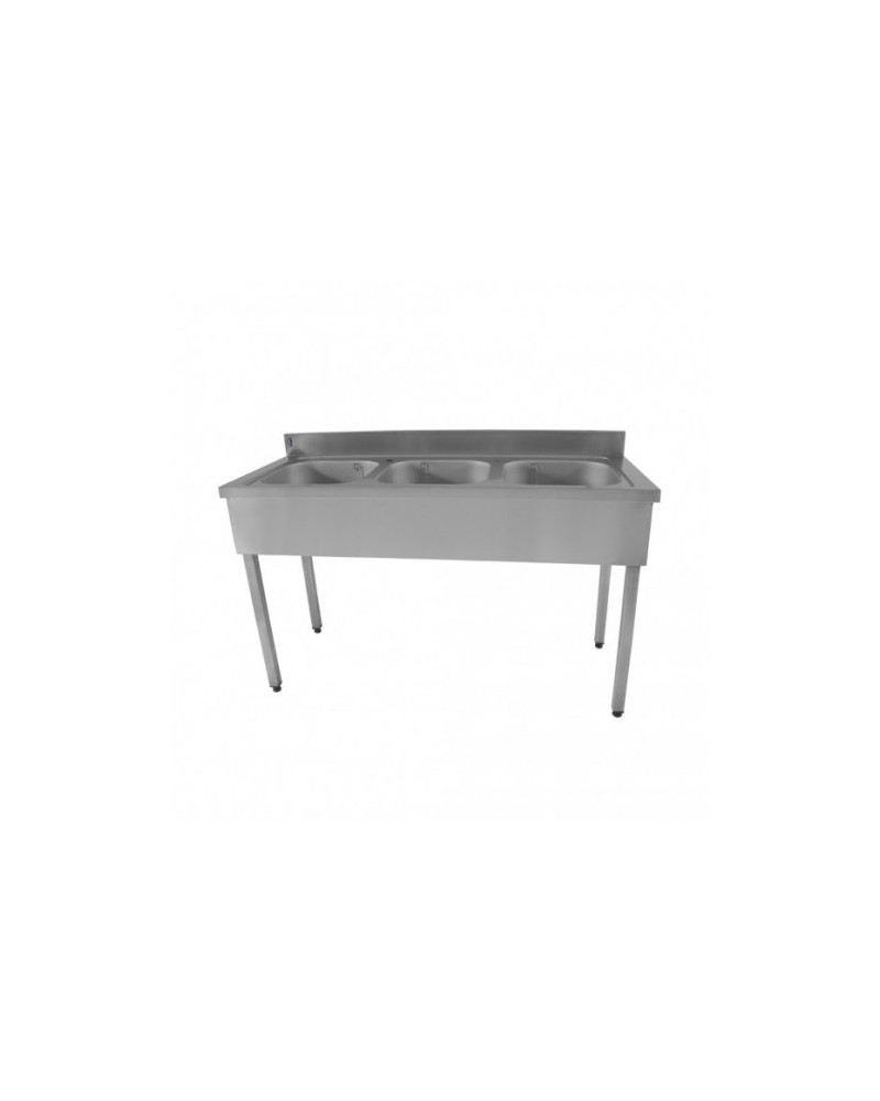 Plonge Inox 3 Bacs XL 500x500x300 AISI-304 | Sidef