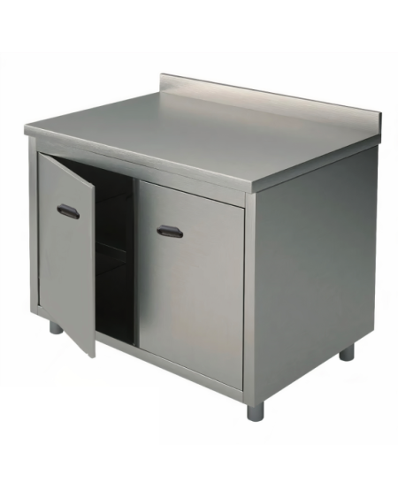 Meuble Bas Inox 2 Portes 1000x700 AISI-304 Pro | Sidef