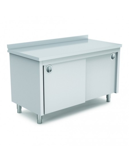 Meuble Bas Inox 2 Portes Coulissantes 1000x700 | Sidef