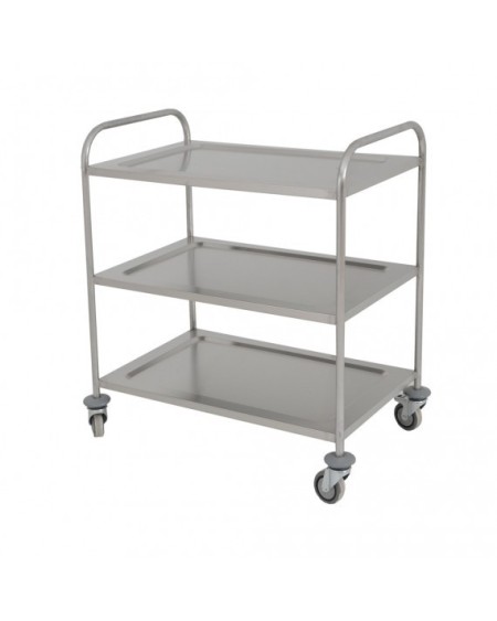 Chariot de Service Inox 3 Niveaux 120kg Charge | Sidef