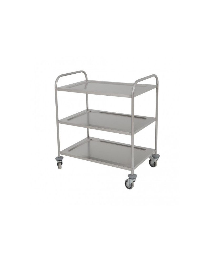 Chariot de Service Inox 3 Niveaux 120kg Charge | Sidef