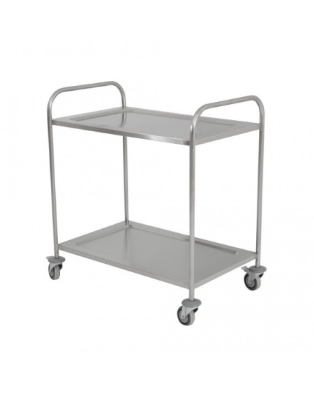 Chariot de Service Inox 2 Niveaux 120kg Charge | Sidef