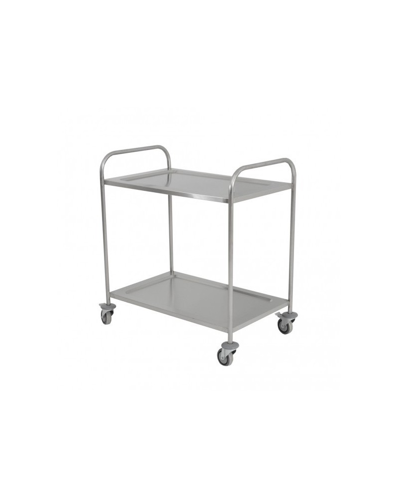 Chariot de Service Inox 2 Niveaux 120kg Charge | Sidef