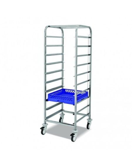 Chariot Inox Porte-Plateaux GN 2/1 Professionnel | Sidef