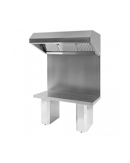 Meuble Snack Inox avec Hotte MSH200 2000mm | Sidef
