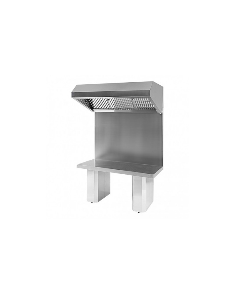 Meuble Snack Inox avec Hotte MSH200 2000mm | Sidef