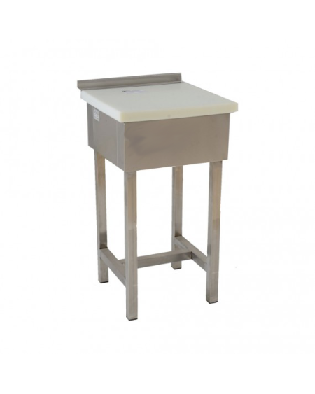 Billot Boucherie Inox & Polyéthylène 500x500 Ep 10cm | Sidef