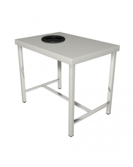 Table Inox 2000x700 avec Trou Vide-Ordure TVO | Sidef