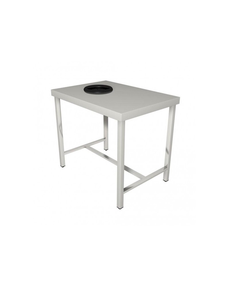 Table Inox 2000x700 avec Trou Vide-Ordure TVO | Sidef
