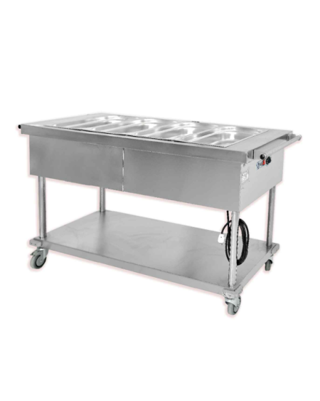 Chariot Bain-Marie 4 Bacs GN 1/1 Inox AISI 304 | Sidef