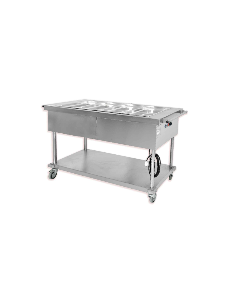 Chariot Bain-Marie 4 Bacs GN 1/1 Inox AISI 304 | Sidef