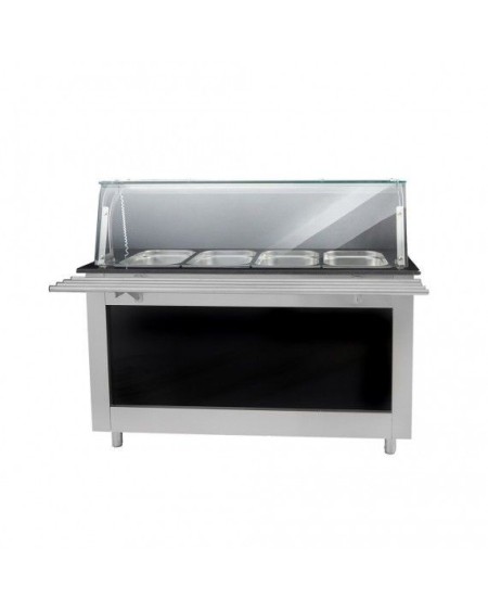 Buffet Chaud 5 Bacs Granit Noir & Bois Acrylique | Sidef