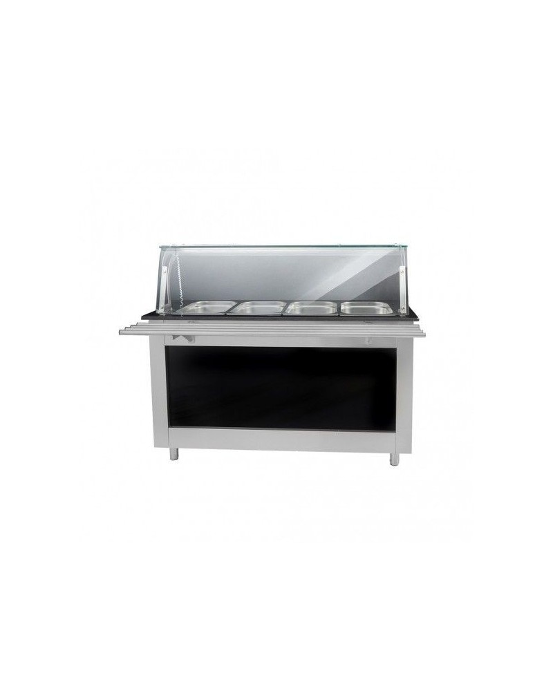 Buffet Chaud 5 Bacs Granit Noir & Bois Acrylique | Sidef
