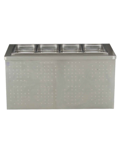 Bain-Marie Standard 5 Bacs GN 1/1 Façade Inox 200cm | Sidef