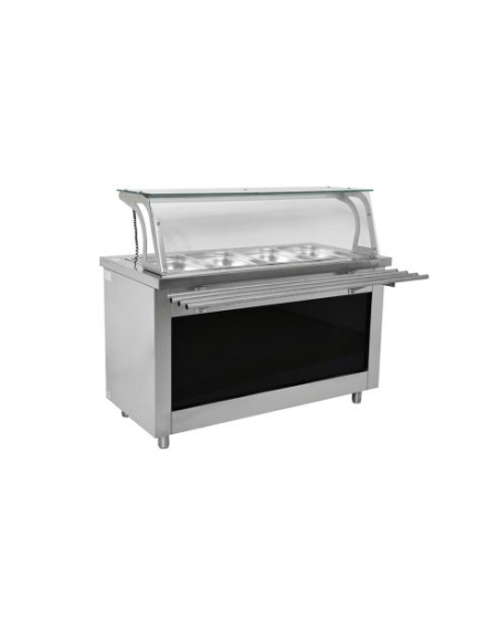 Buffet Bain-Marie 4 Bacs GN 1/1 Réserve Chauffante | Sidef