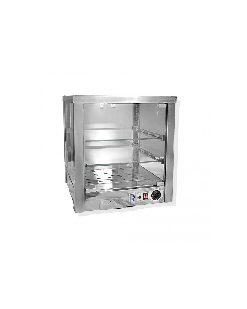 VITRINE CHAUDE EN INOX A 2 NIVEAUX