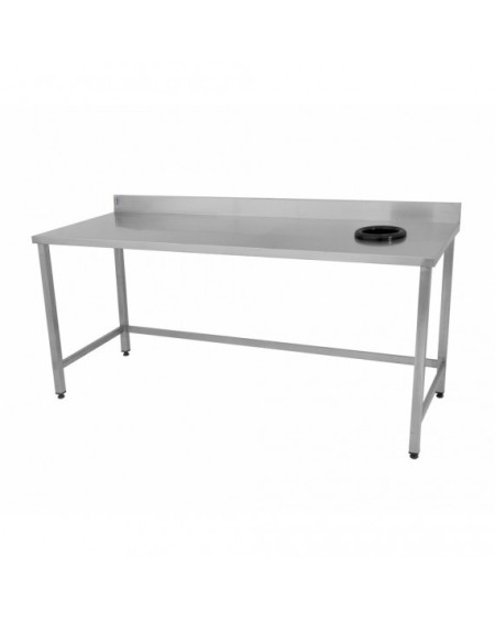 Table Inox avec Trou Vide-Ordure (TVO) 1500x700 | Sidef