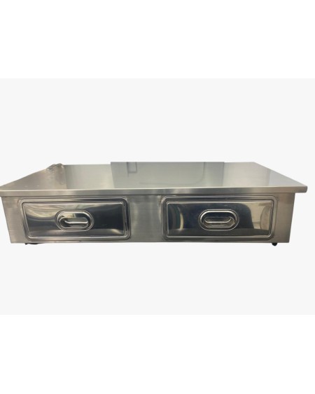 Caisson Inox 1 Tiroir pour Machine à Café 3 Groupes | Sidef