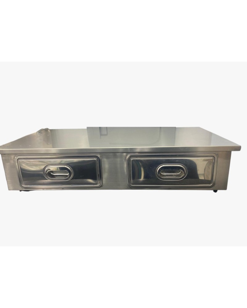 Caisson Inox 1 Tiroir pour Machine à Café 3 Groupes | Sidef