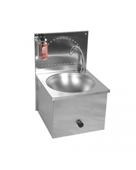 Lave-mains Inox Commande au Genou 400x400x550 | Sidef