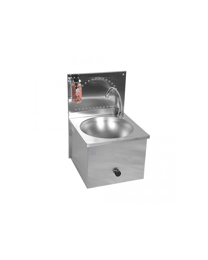 Lave main en inox commande a genouxEAU FROIDE 400x400x550