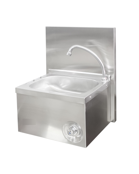 Lave-mains Inox Mixte (EC/EF) Commande au Genou | Sidef