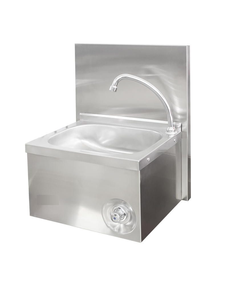 Lave-mains Inox Mixte (EC/EF) Commande au Genou | Sidef
