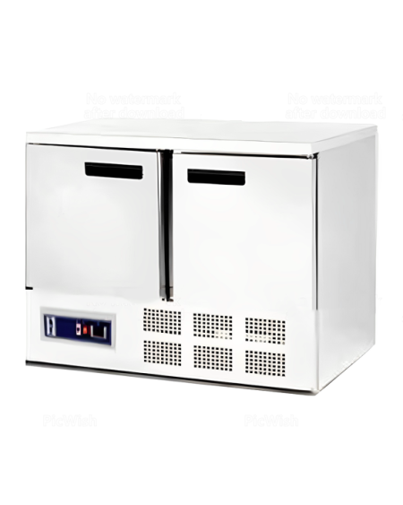 Comptoir de bar refrigere entierement en inox a 2 portes priolinox im