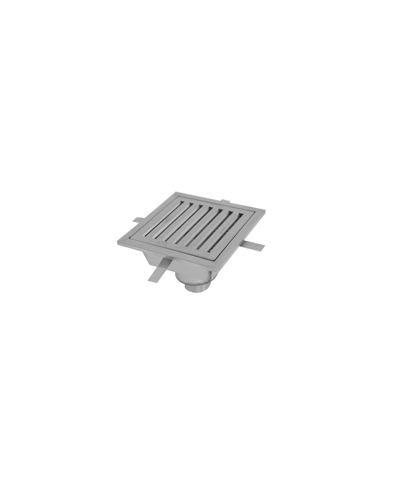 Grille et cuvette de caniveaux en inox 12/10 30x30x12 cm